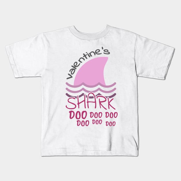 Valentine's Shark, Valentine, Shark Do Do, Kid's Valentine Kids T-Shirt by NooHringShop